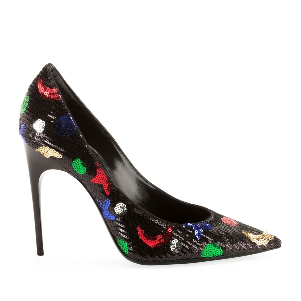 NIB $1,195 Saint Laurent YSL Palace Sequined High-Heel Pumps in size 10 / 40! - Picture 2 of 8